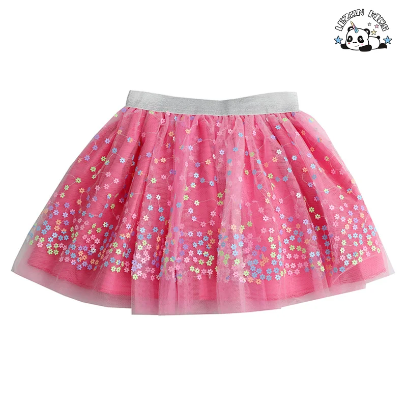 LEZONKIDS - Customizable Casual Girls Dress Sequins Tulle Star Print Western Style Children's Clothing
